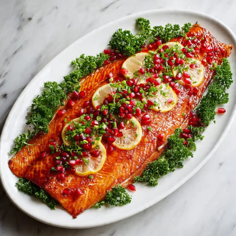Holiday Baked Salmon with Pomegranate Orange Glaze Recipe