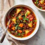 Hearty Hamburger Soup with Vegetables and Potatoes Recipe