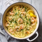 Garlic Shrimp and Angel Hair Pasta in Lemon Broth Recipe