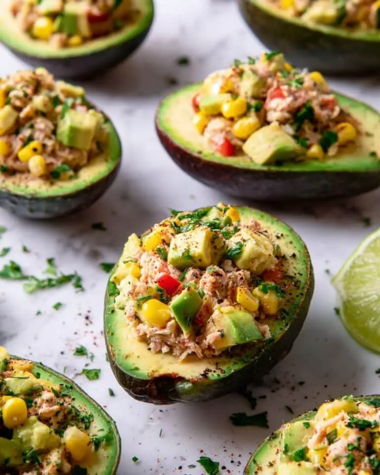 Chipotle Tuna Salad Stuffed Avocadoes Recipe