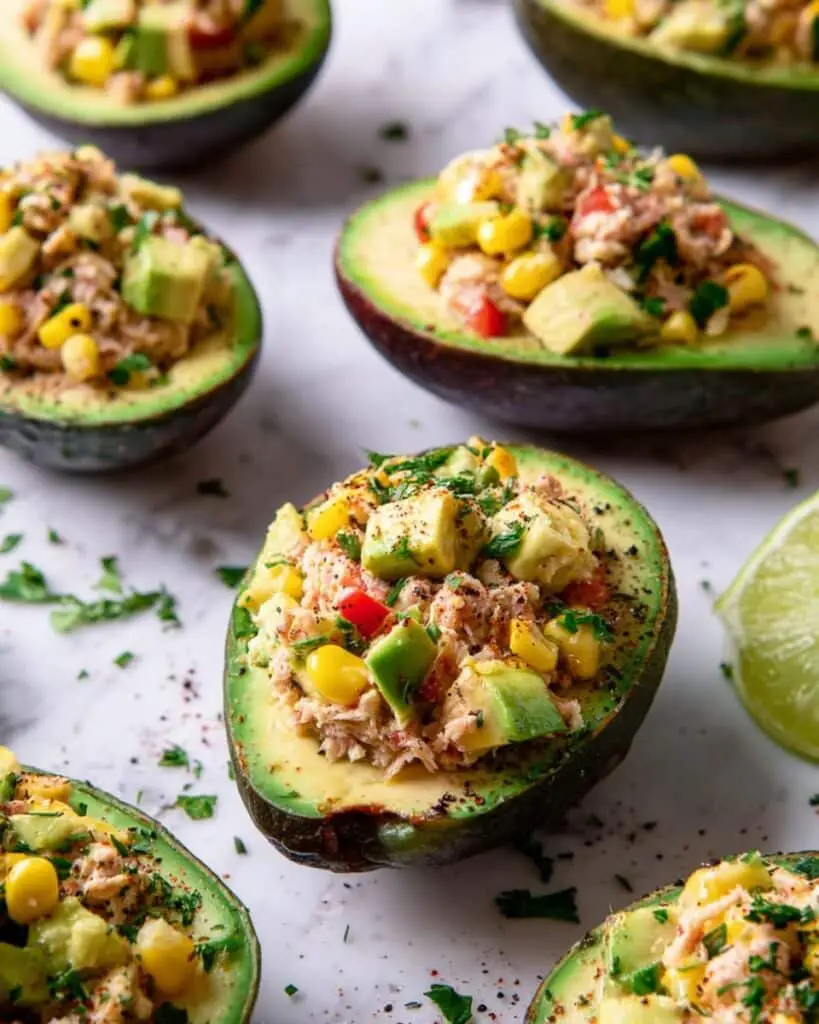 Chipotle Tuna Salad Stuffed Avocadoes Recipe
