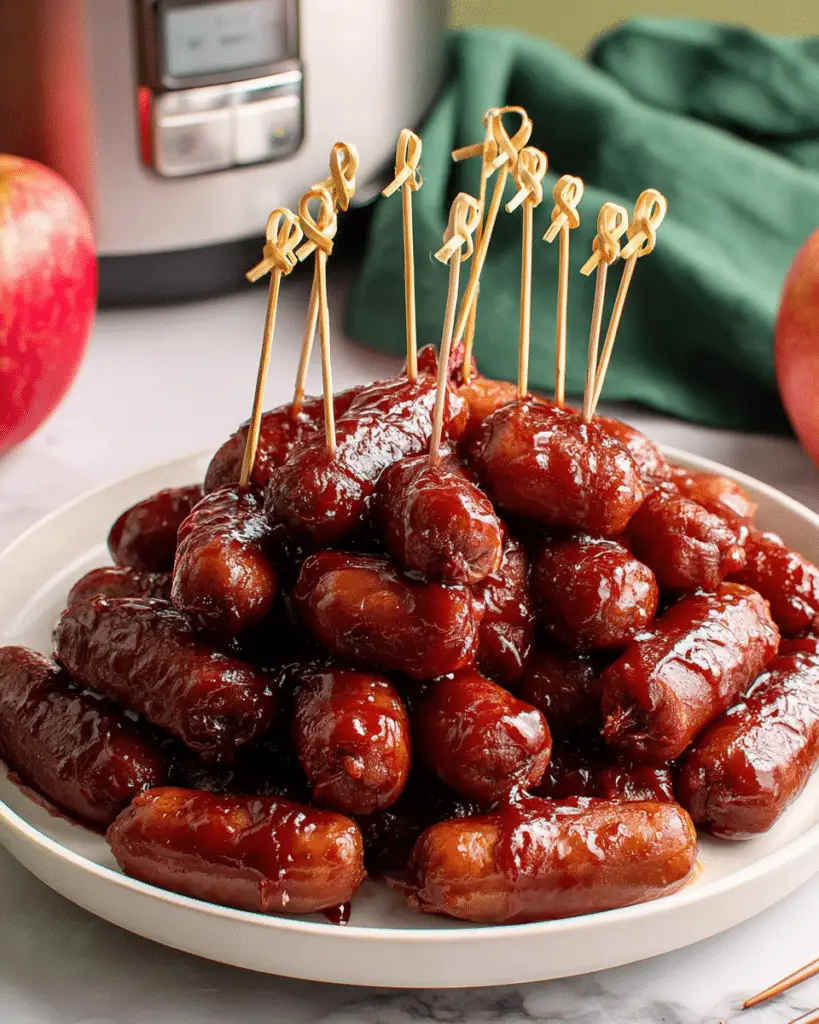 Crockpot Apple Butter BBQ Little Smokies Recipe