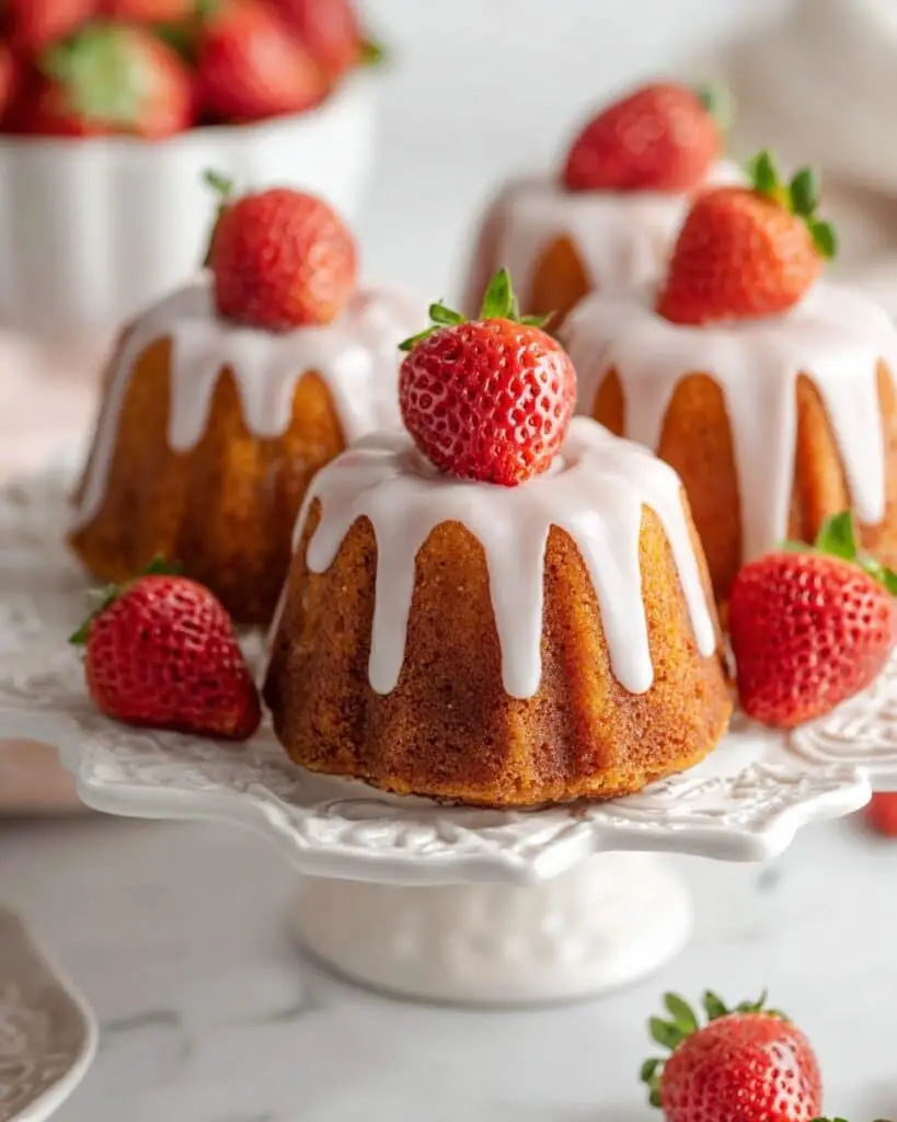 Mini Strawberry Bundt Cakes Recipe