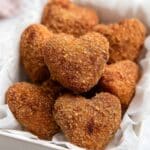 Heart Shaped Cinnamon Sugar Doughnut Holes with Strawberry Cream Cheese Dip Recipe