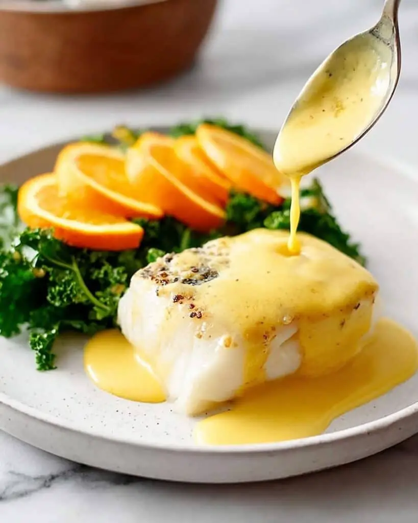 Baked Cod with Orange Beurre Blanc Recipe