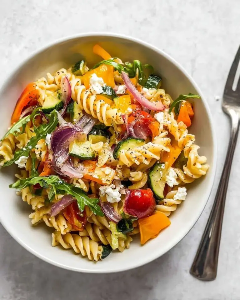 Roasted Veggie Pasta with Feta Recipe