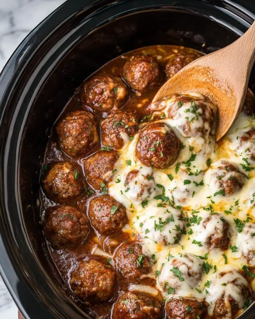 Crock Pot French Onion Meatballs Recipe