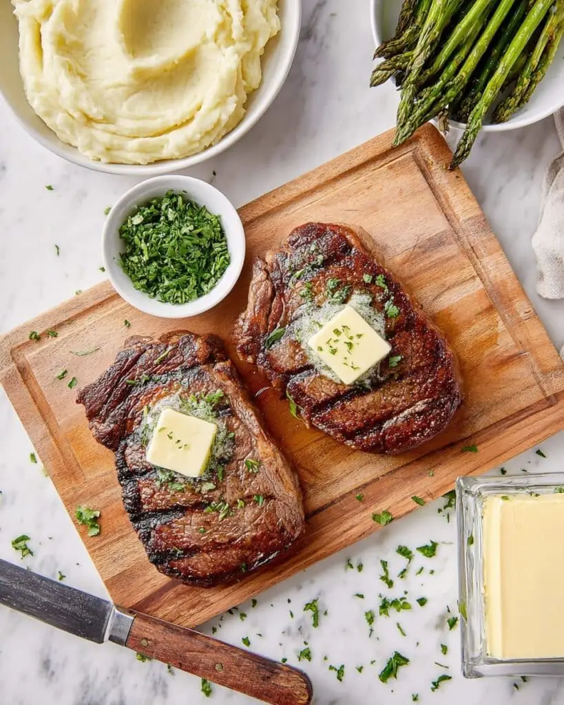 Grilled Ribeye Steaks with Butter Recipe