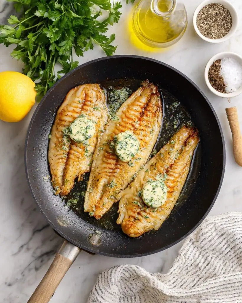 Pan-Fried Tilapia with Lemon Parsley Butter Recipe