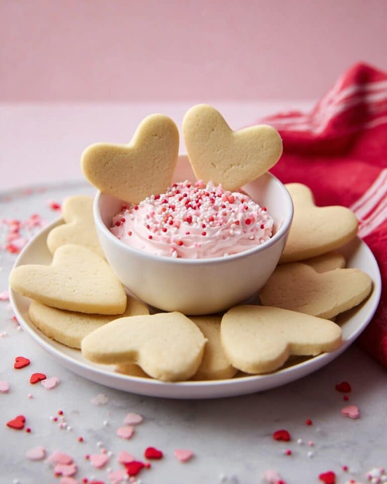 Valentine’s Day Heart-Shaped Cookies with Cream Cheese Dip Recipe