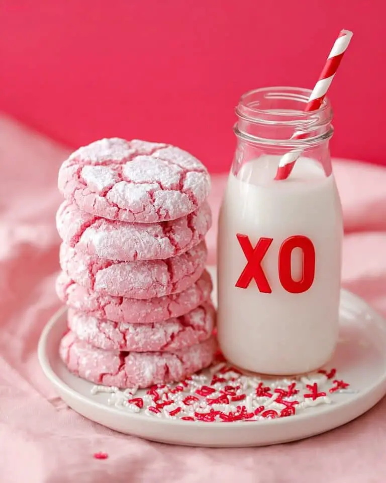Pink Crinkle Cookies Recipe