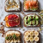 Cottage Cheese Toast with Lox, Veggies, and Sweet Toppings Recipe