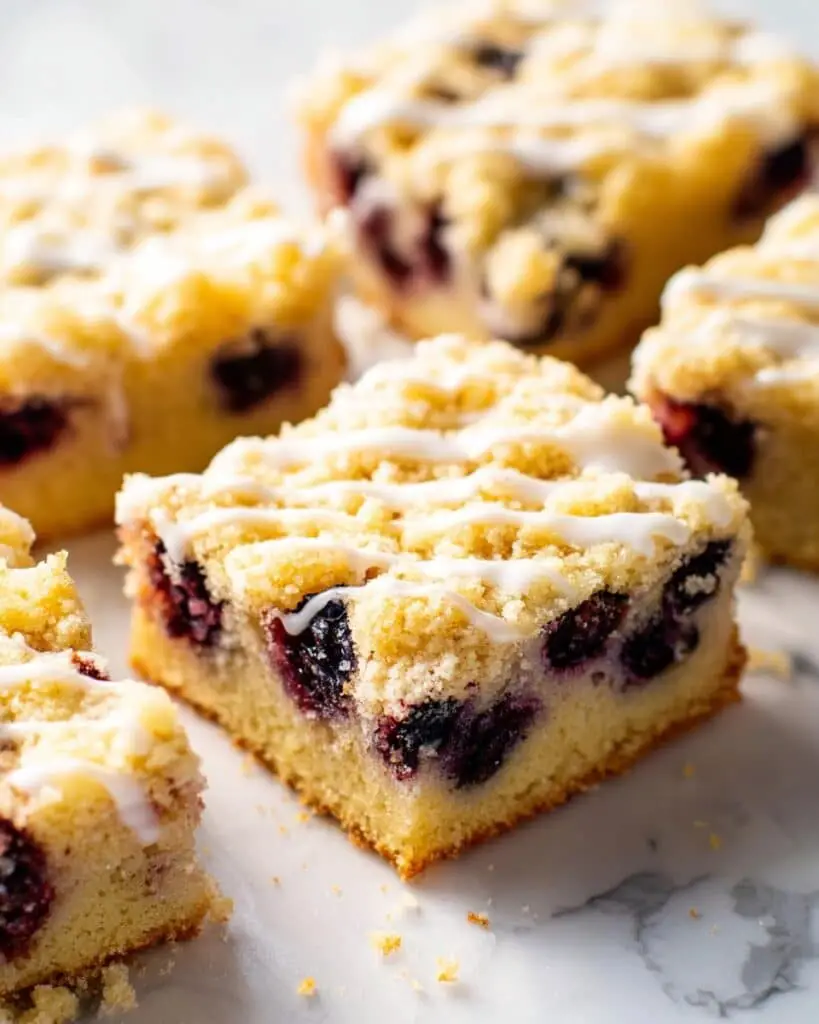 Blueberry Lemon Blondies with White Chocolate and Streusel Topping Recipe