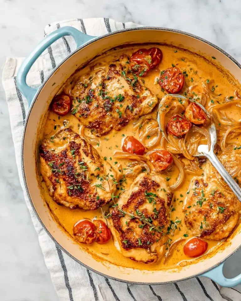 Boursin Chicken with Cherry Tomatoes and Red Onion Recipe