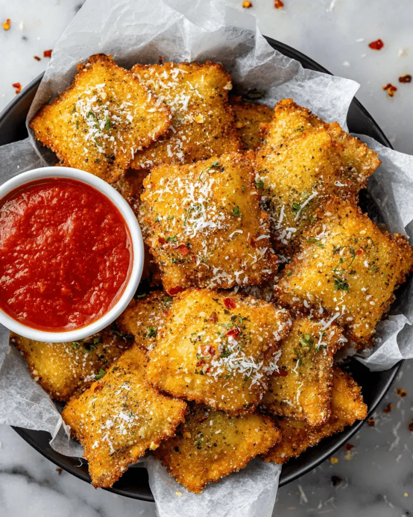 Crispy Air Fryer Ravioli with Marinara Recipe