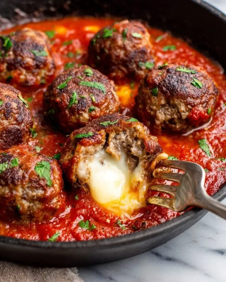 Mozzarella Stuffed Meatballs Recipe