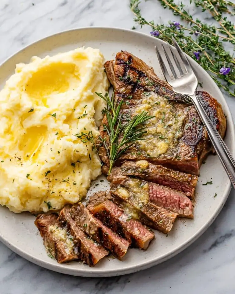 Perfectly Pan-Seared T-Bone Steak with Herbed Butter Recipe