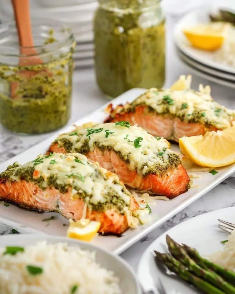 Air Fryer Parmesan Pesto Salmon Recipe
