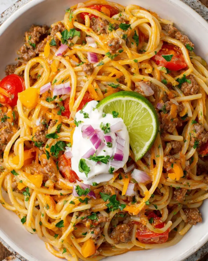 Cheesy Taco Spaghetti Recipe