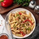 Rasta Pasta with Jerk Chicken and Creamy Monterey Jack Sauce Recipe