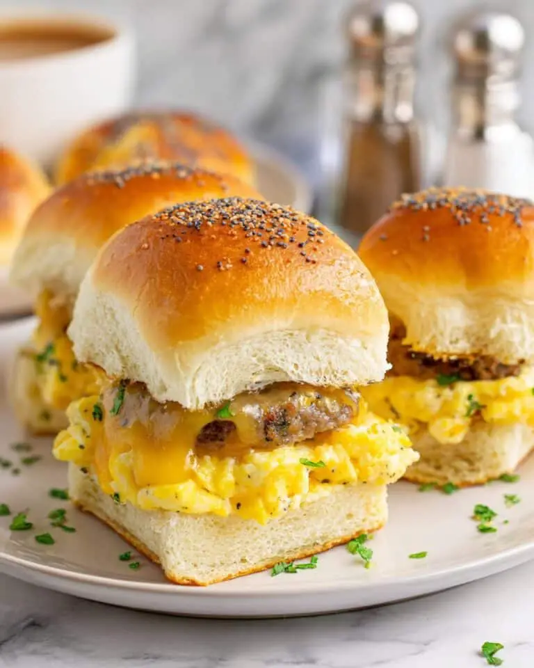 Breakfast Sliders with Sausage, Eggs, and Cheddar Recipe