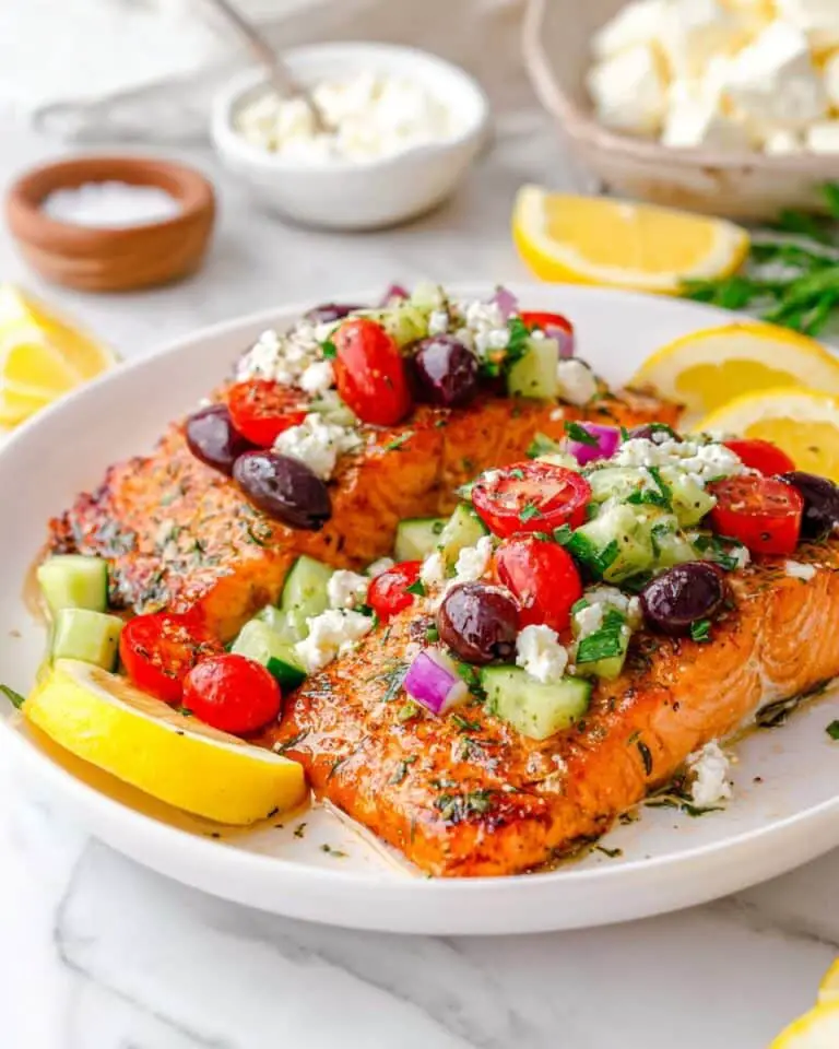 Baked Salmon with Greek Salsa Recipe