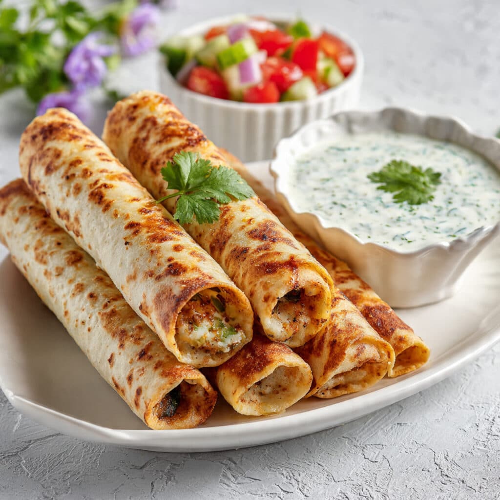 Ground Beef Rolls in Crispy Tortilla Cones Recipe