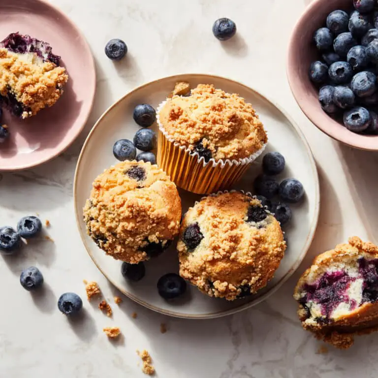 Bakery Style Blueberry Muffins with Lemon Streusel Recipe