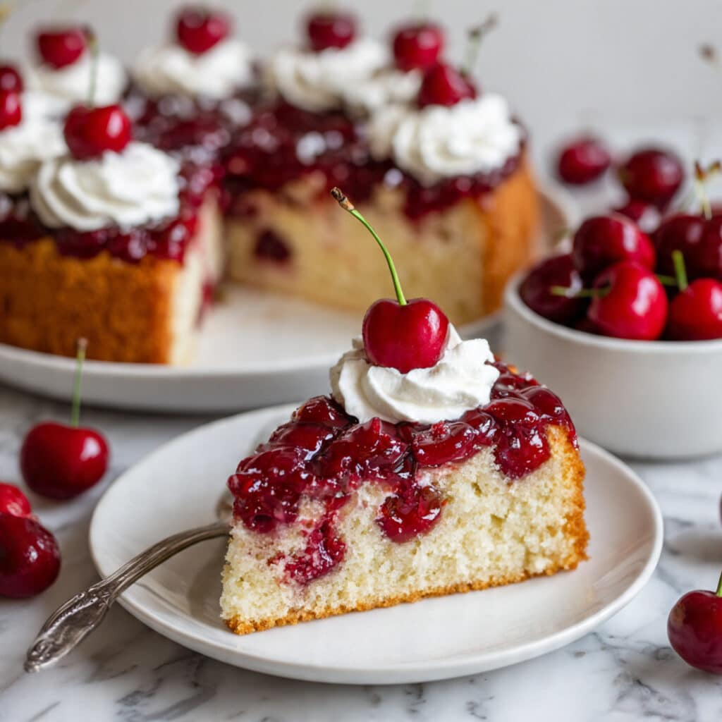 Cherry Coconut Upside-Down Cake Recipe