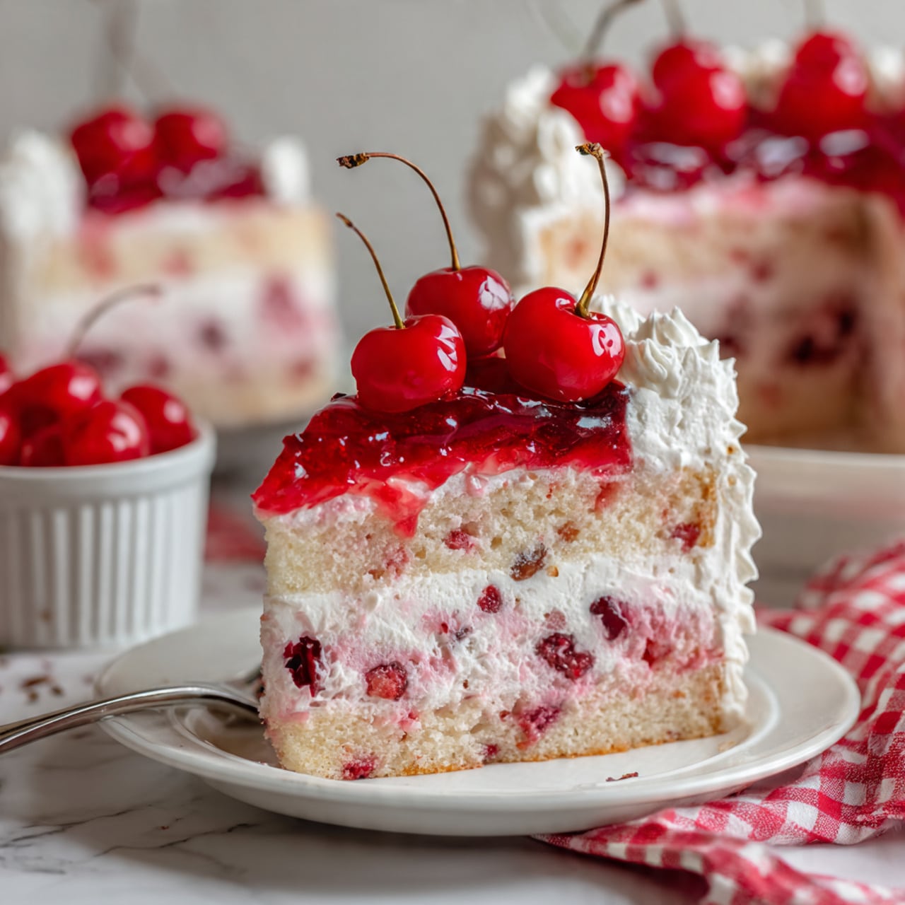 Heart Shaped Cherry Cake Recipe - Recipe Image