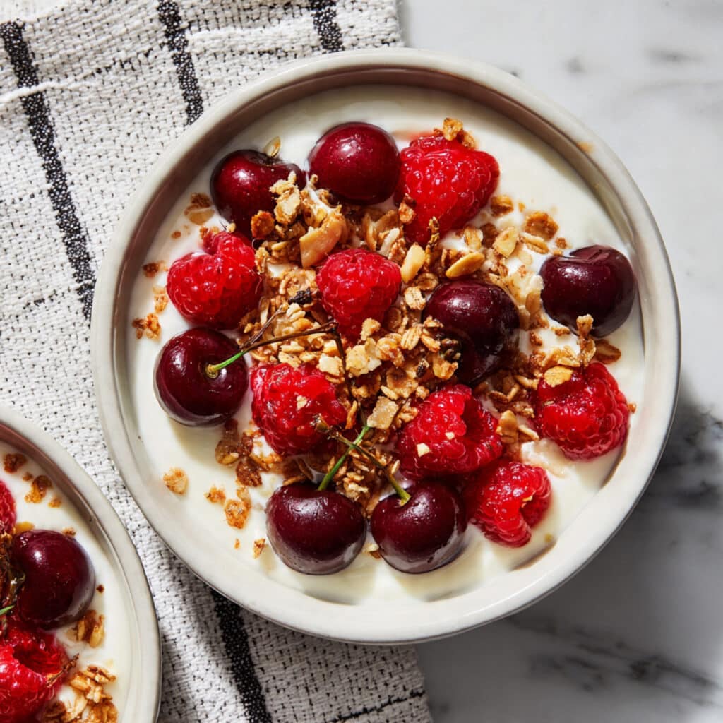 Whipped Cottage Cheese with Honey, Berries, and Granola Recipe