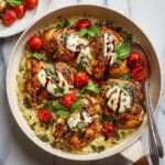 One Pan Chicken Caprese Baked Orzo Recipe