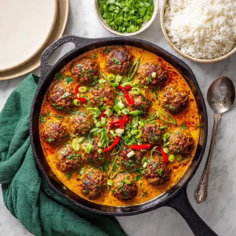 Curry Meatballs in Coconut Red Curry Sauce Recipe