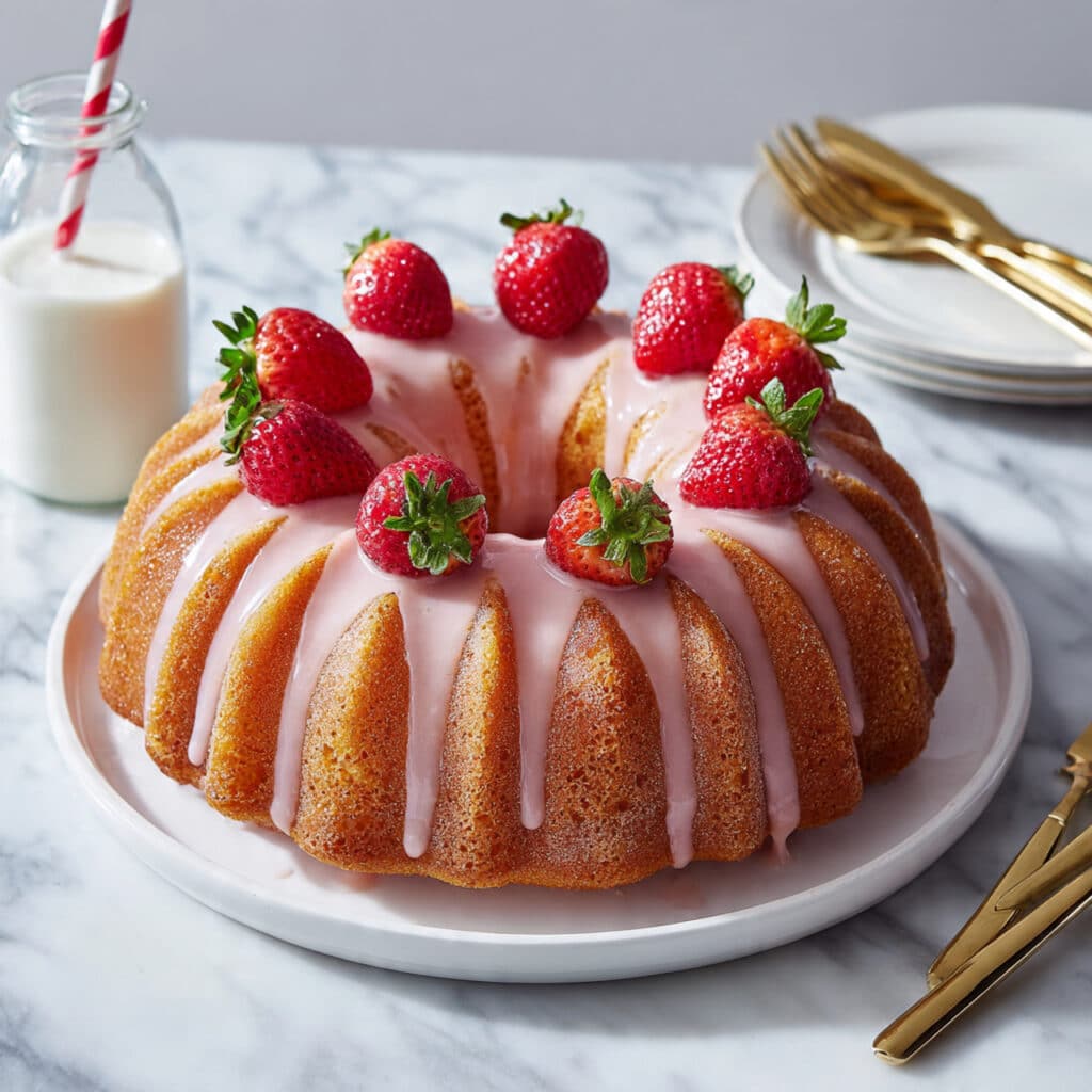 Strawberry White Chocolate Bundt Cake Recipe