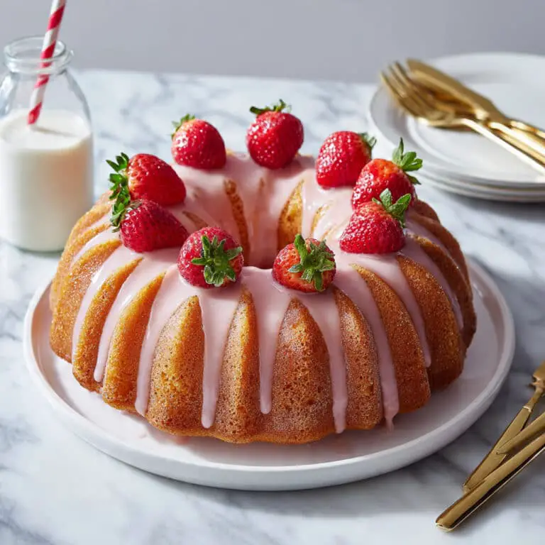 Strawberry White Chocolate Bundt Cake Recipe