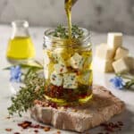 Marinated Feta Cubes with Honey, Garlic, and Herbs Recipe