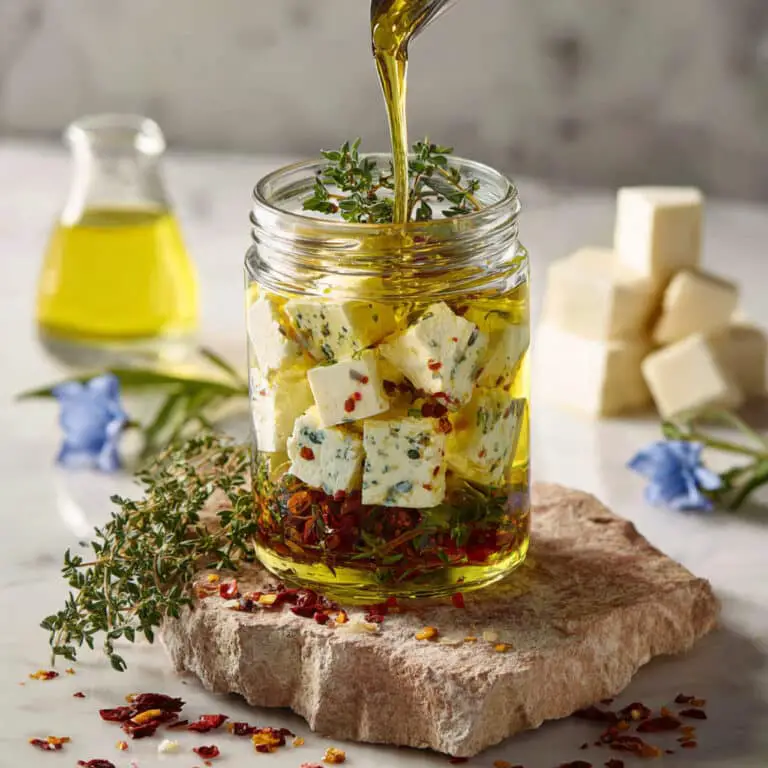 Marinated Feta Cubes with Honey, Garlic, and Herbs Recipe