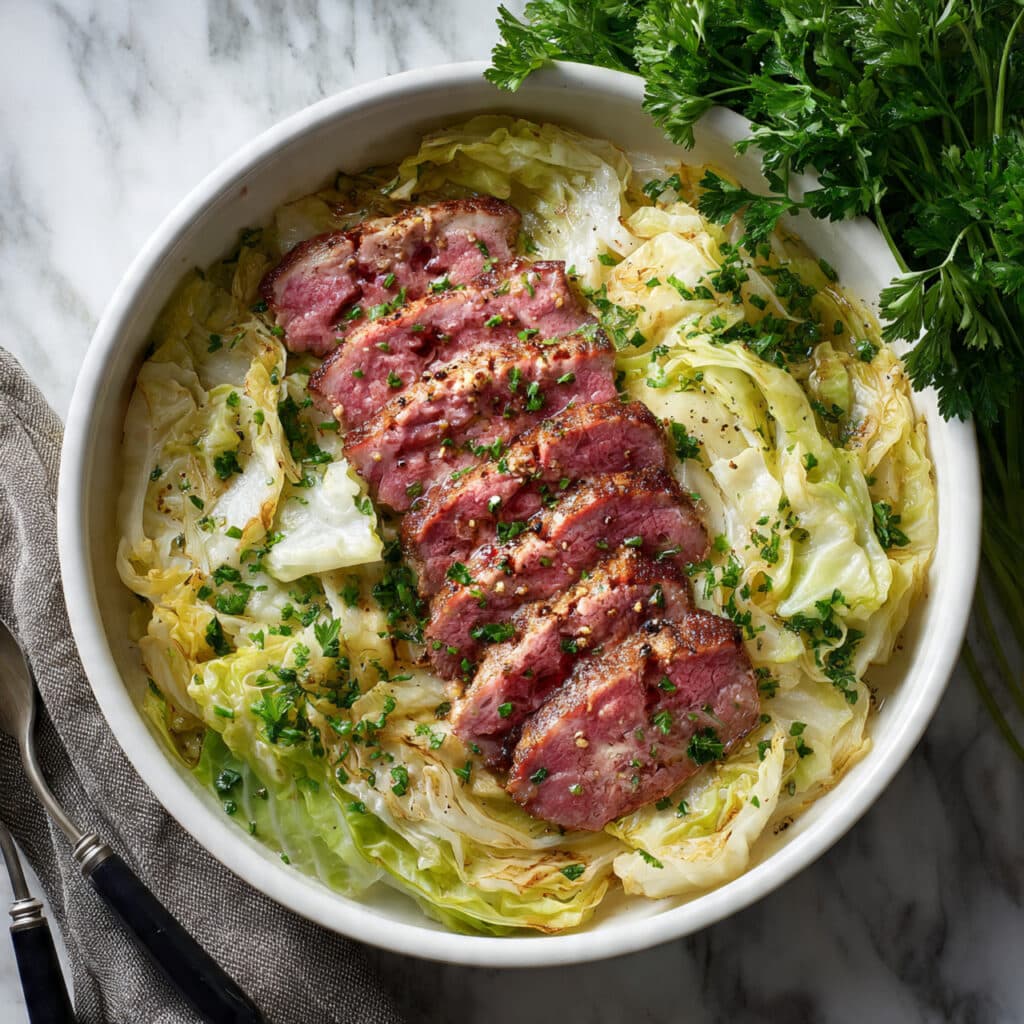 Oven-Baked Corned Beef with Spiced Cabbage Recipe