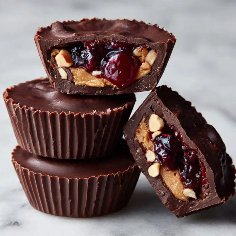 Chocolate Cups with Peanut Butter, Jelly, and Sea Salt Recipe