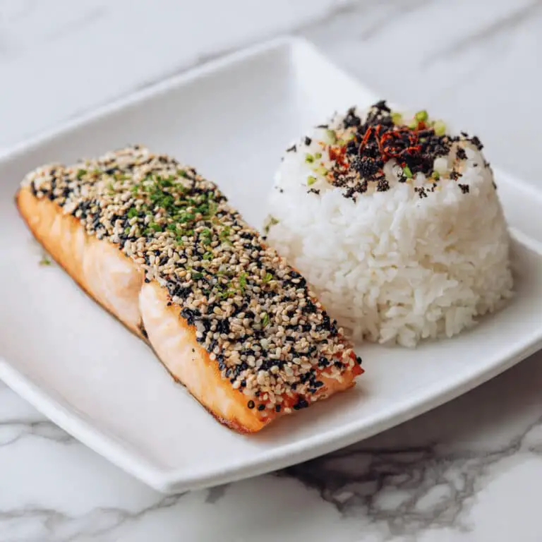 Baked Salmon with Teriyaki or Wasabi Mayo and Furikake Seasoning Recipe