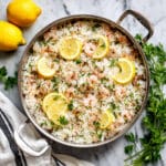 One Pot Lemon Garlic Shrimp and Rice Recipe