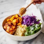 Sheet Pan Hot Honey Chicken and Veggie Glow Bowls Recipe