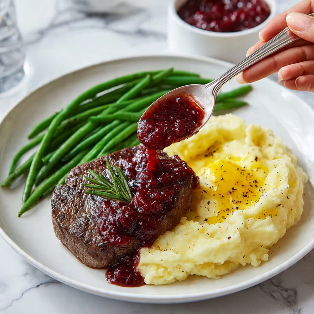 Cranberry Balsamic Ribeye Steak Recipe