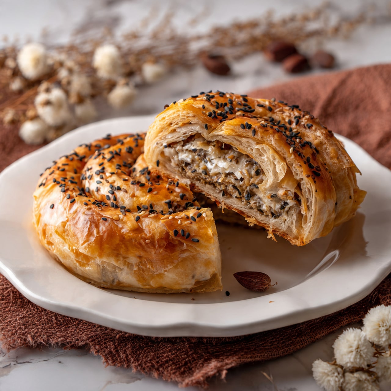 Phyllo Spanakopita Roll Recipe - Recipe Image