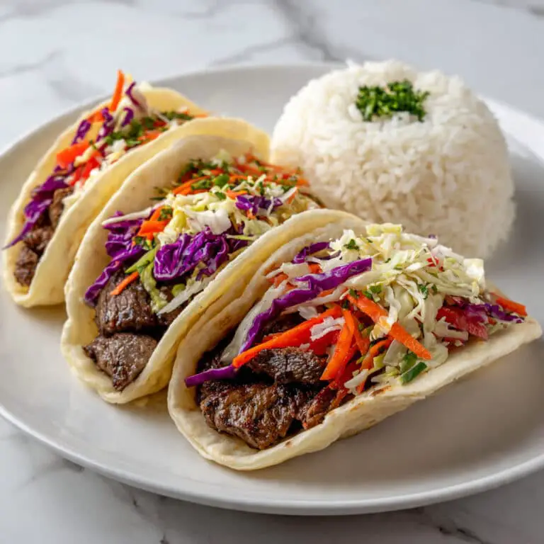 Thai Beef Tacos with Lime Cilantro Slaw Recipe