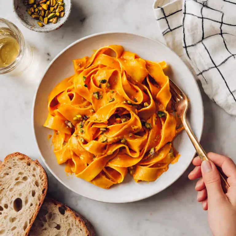 Creamy Saffron Pasta with Lemon, Parmesan, and Pistachios Recipe