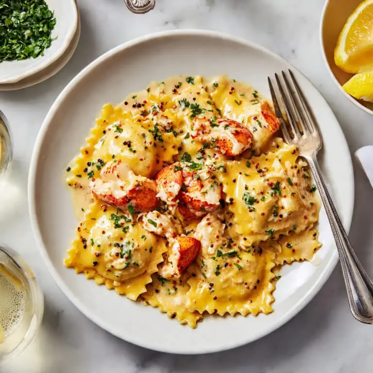 Lobster Ravioli in Creamy Garlic Oregano Sauce Recipe