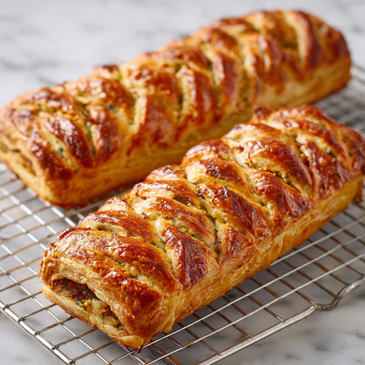 A rectangular piece of raw dough with a pale beige color is laid flat on a white marbled surface. On top of the dough, near the center, lies a bright orange piece of raw salmon with visible thin white lines running through it. Beneath the salmon, there is a layer of cooked leafy greens, dark green in color, mixed with small bits of a light beige crumbly ingredient, possibly cheese or nuts. The dough has slightly folded edges on the top left corner, and the whole arrangement appears ready to be folded or rolled. photo taken with an iphone --ar 4:5 --v 7