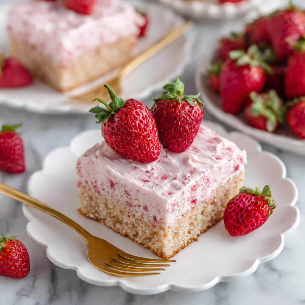 Strawberry Sheet Cake with Strawberry Buttercream Frosting Recipe