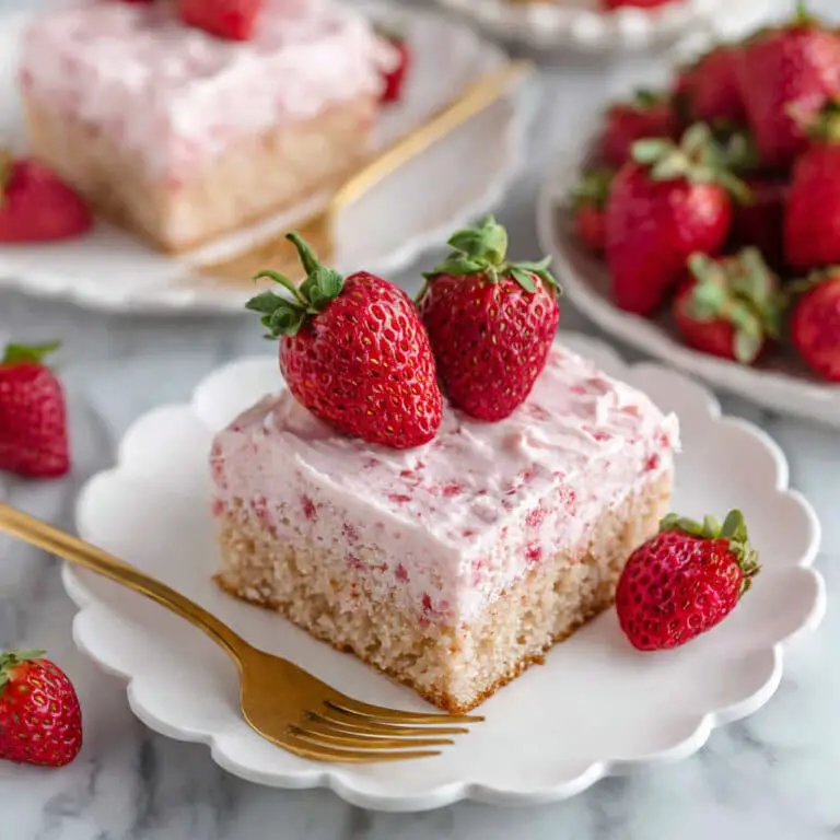 Strawberry Sheet Cake with Strawberry Buttercream Frosting Recipe